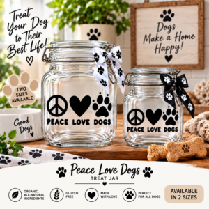 Peace Love Dog Treat Jars